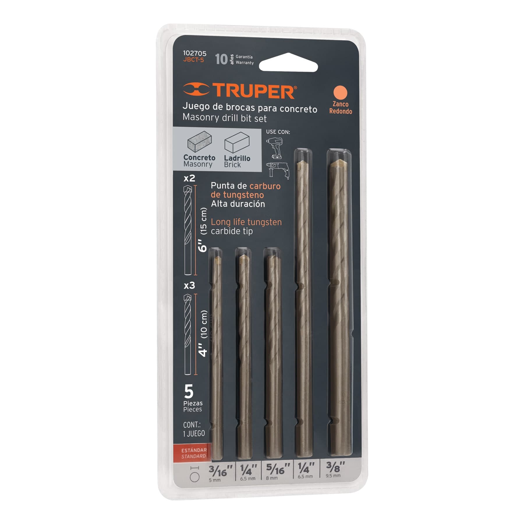 Jgo Brocas P/Concreto 5 Pzs JBCT-5 Truper