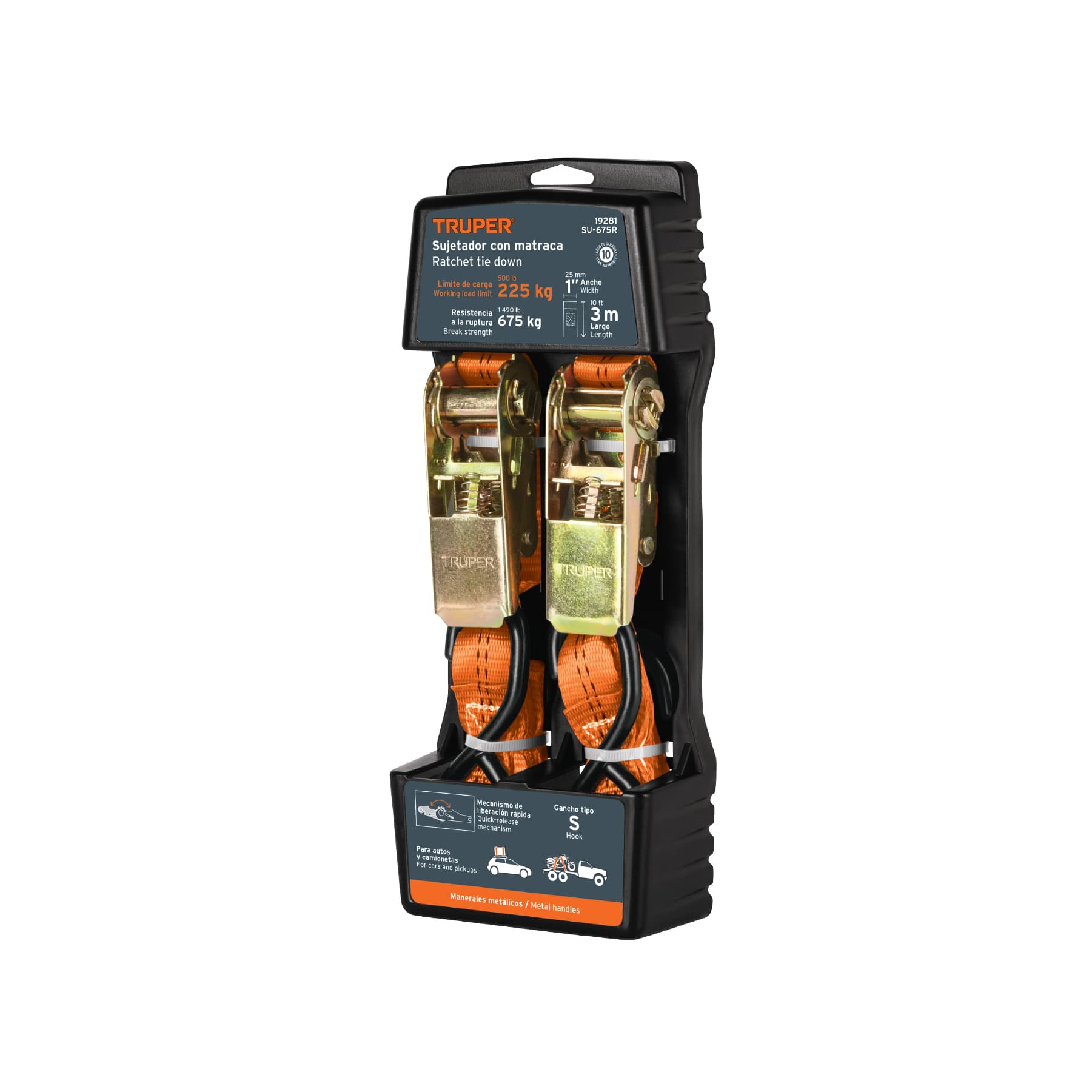 Sujetadores C/Matraca Carga Maxima 675 KG SU-67SR Truper