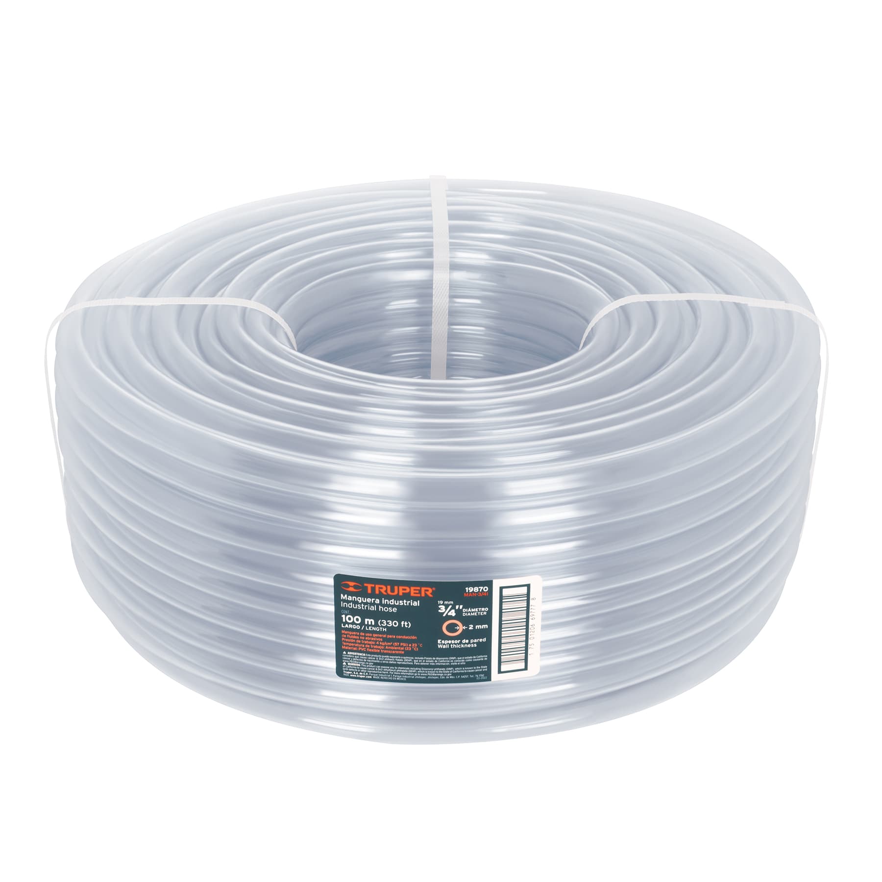 Manguera Industrial Transparente 3/4" x 1 MT MAN-3/4I Truper