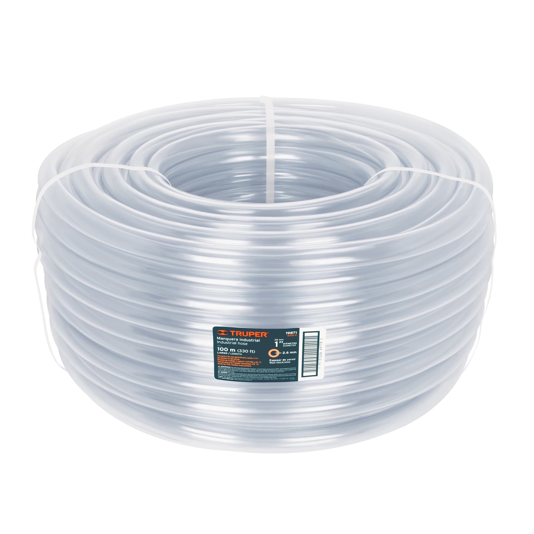 Manguera Industrial Transparente 1" x 1 MT MAN-1I Truper