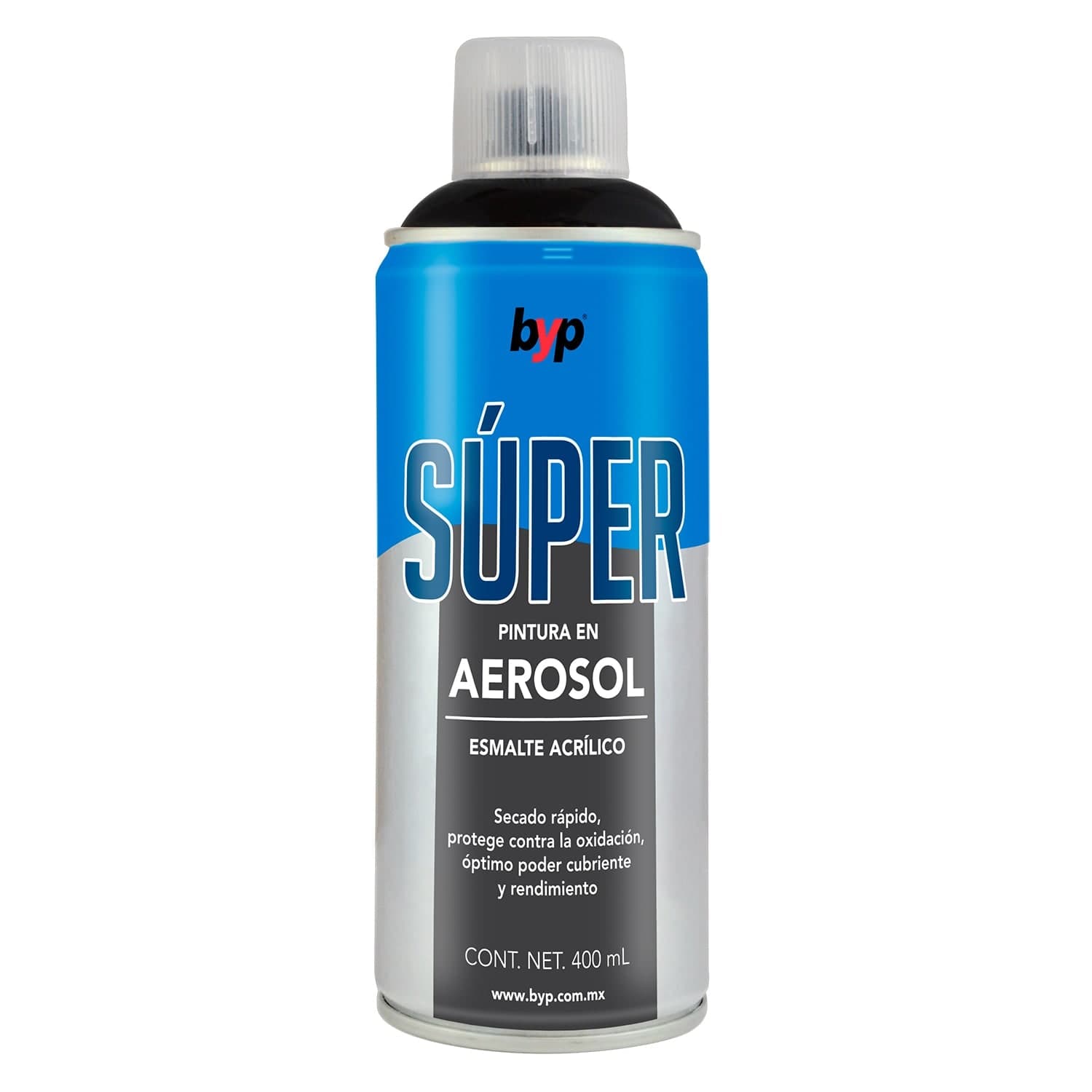 Aerosol 400 ML Negro Satin Esmalte Acrílico ANSS00 Super BYP