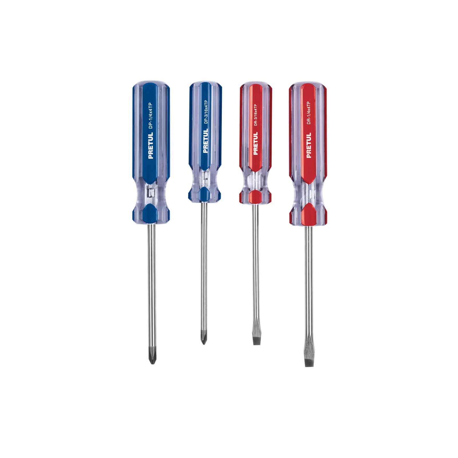 Jgo Desarmadores Mango PVC 4 Pzs JD-4TP Pretul