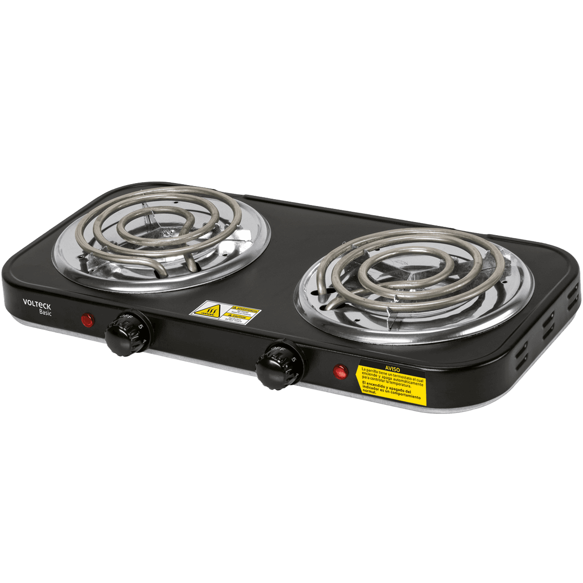 Parrilla Eléctrica 2 Quemadores Negra PAEL-2CPN Volteck