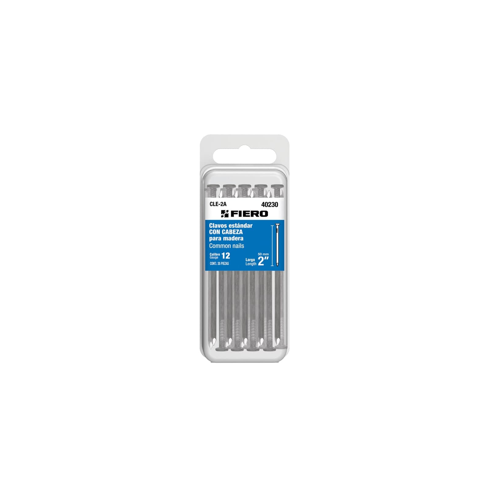 Clavo Estandar C/Cabeza 2" Blister 35 Pzs CLE-2A Fiero