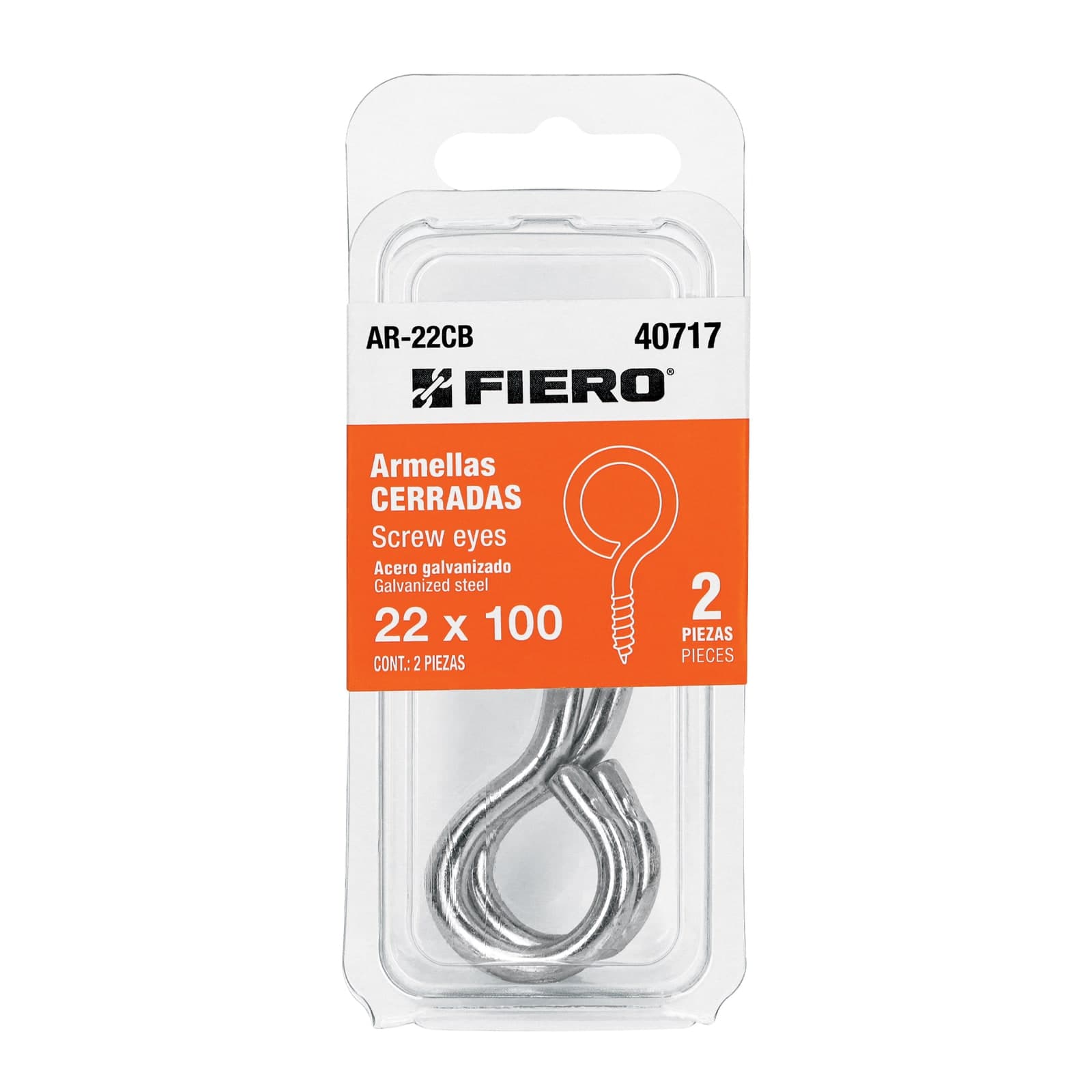 Armella Cerrada 22 x 100 Blister 2 Pzs AR-22CB Fiero