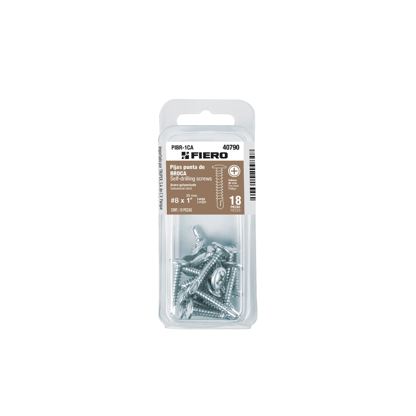 Pija Punta Broca Cabeza Cruz Blister 1" 18 Pzs PIBR-1CA Fiero