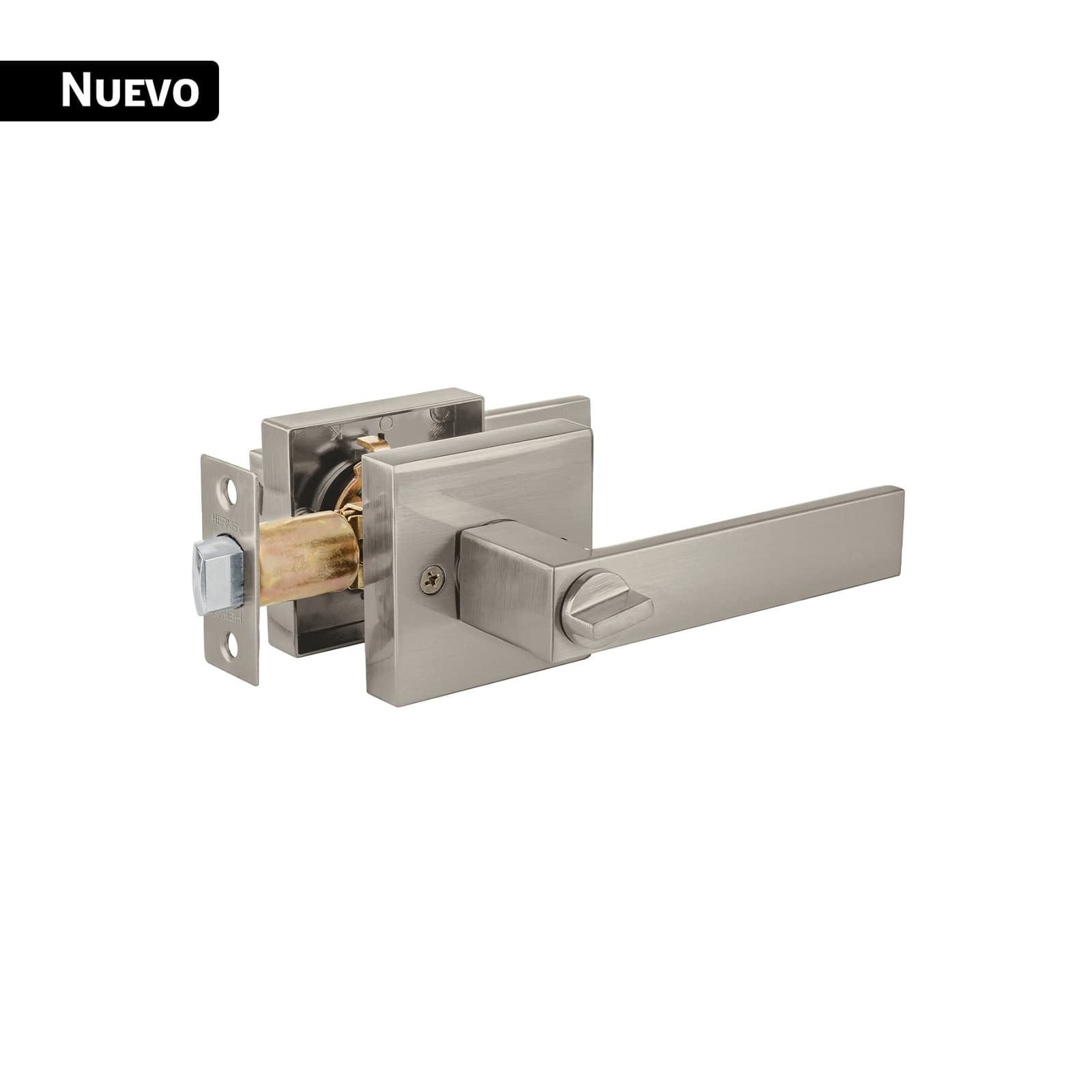 Cerradura Manija Cuadrada P/Baño Niquel Satin CEMA-24B Hermex