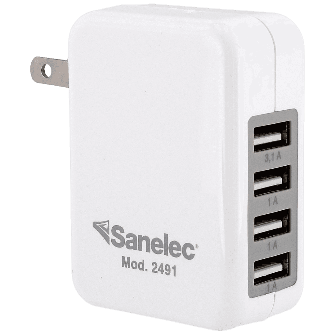 Cargador USB 4 Entradas 127 V 2491 Sanelec