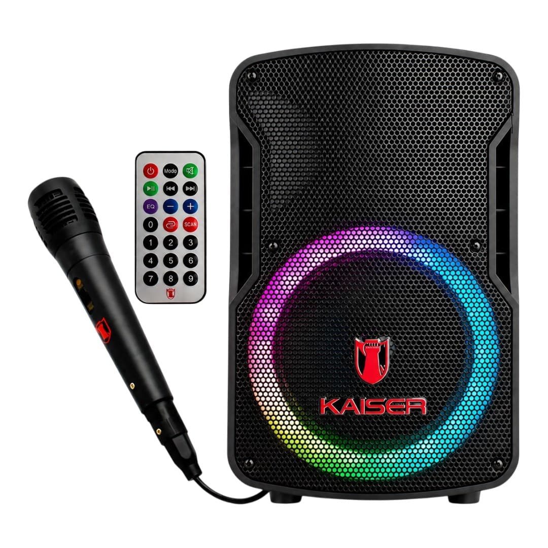 Bocina Recargable 8" 15000 W C/Microf Alam C/Control Remoto C/Asa Superior MSA-7908MX Kaiser