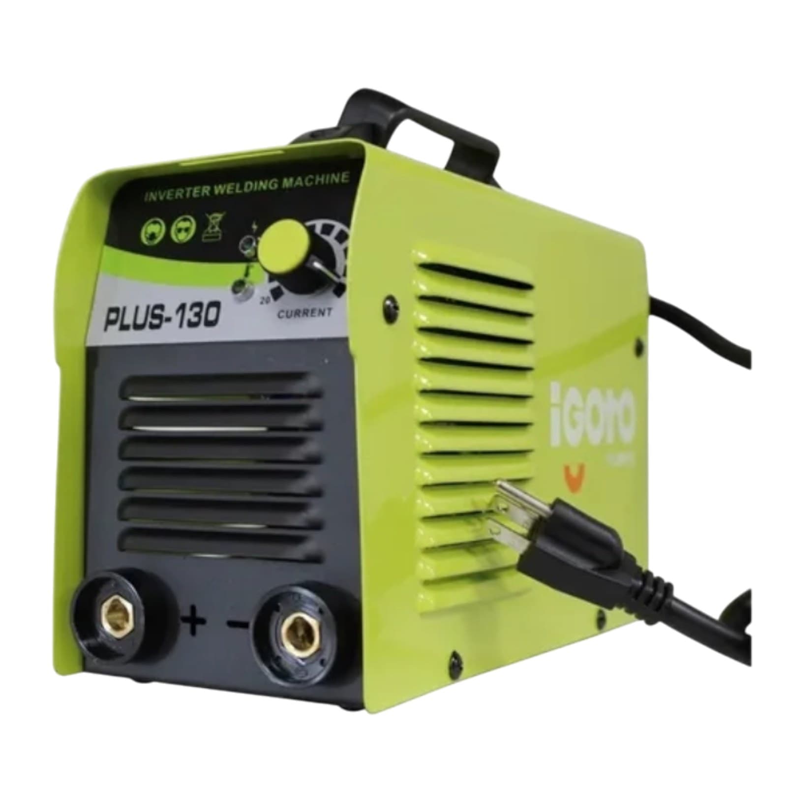 Soldadora Inversora 130 a 110/220 V C/Cables + Careta y Cepillo Alambre PLUS-130 IGOTO